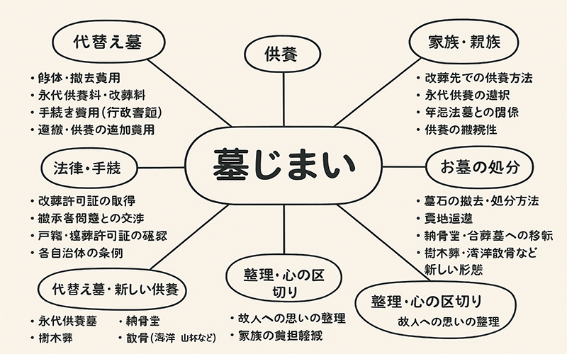 みかげ墓じまいマインドマップ